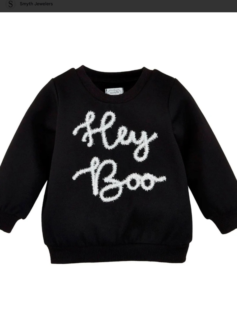 Mud Pie Hey Boo Black  Sweatshirt